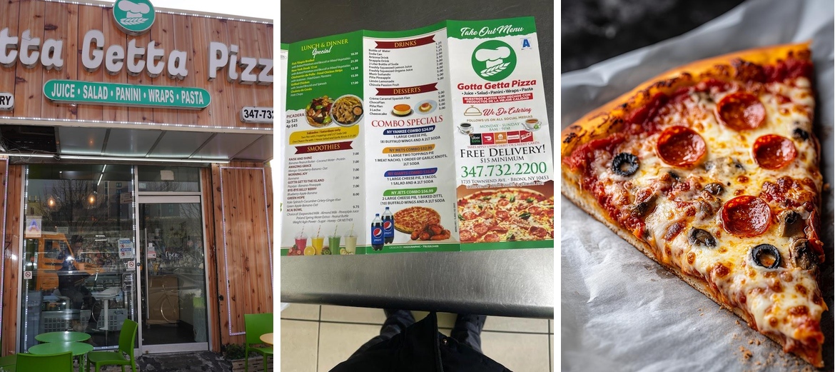 Gotta Getta Pizza Menu